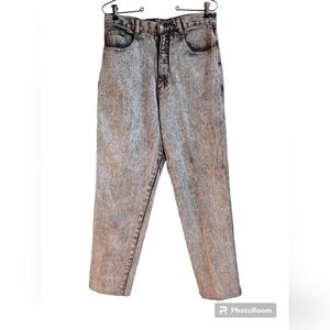 Vintage Jordache Black Acid Wash Jeans High Waist 80s 30" Waist 26" Inseam